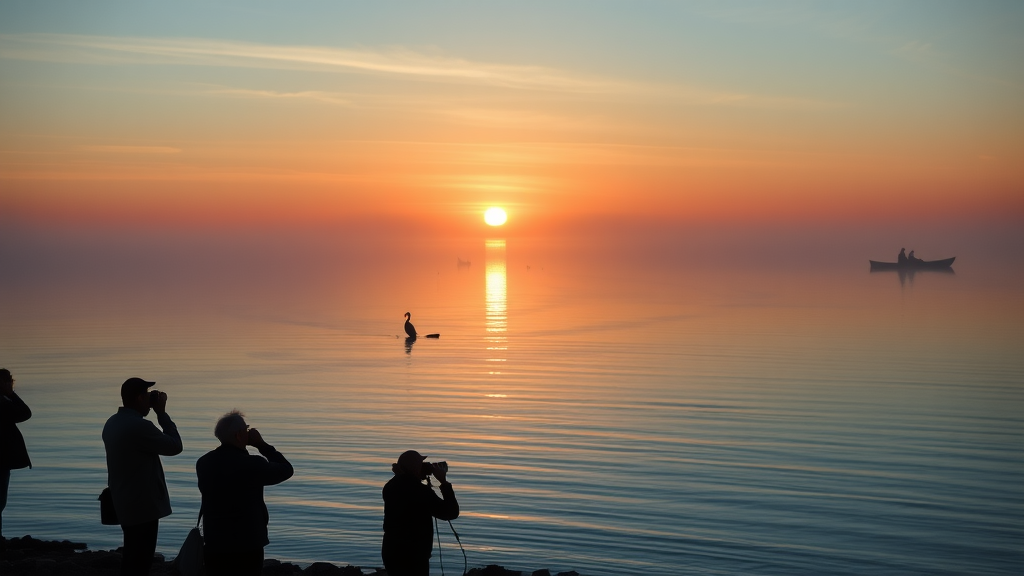 serene sunrise on the Puget Sound, bird watchers and photographers, wildlife, snohomish sound tourism, tranquil morning